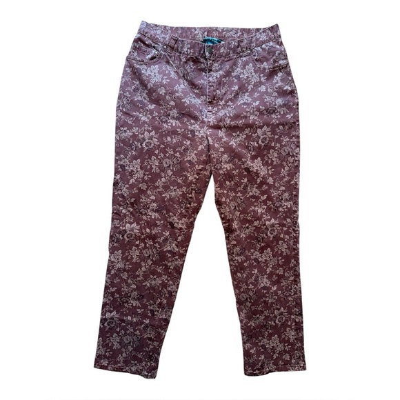 Vintage Floral Jeans, High Waist, Lauren by Ralph Lauren - Picture 1 of 4